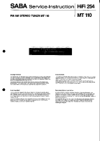 Saba MT110 - Service Manual